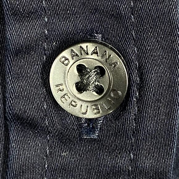 Y2K Banana Republic Button Down Shirt Dark Blue Womens Size XL 2007 Collection - Picture 3 of 7